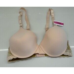 I LUMIE bra LACE comfort UNDERWIRE lined T-shirt BRA size 38 DD light pink blush
